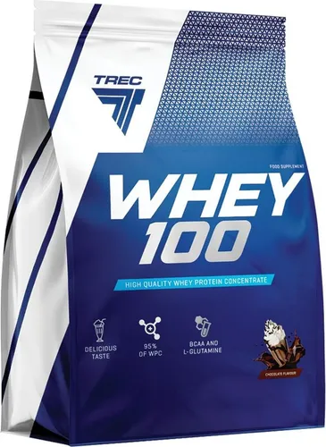 Trec Nutrition Whey 100 (2275g) Chocolate - Hochwertiges Molkenprotein - Sportnahrung mit 24,4 g Protein pro 100 g, ideal für schnelle Muskelregeneration und perfekten Geschmack.