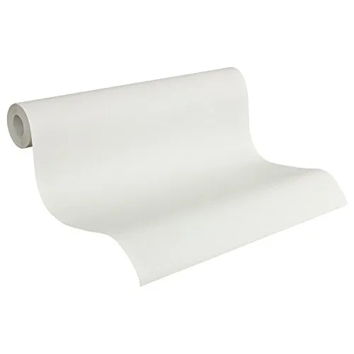 A.S. Création Vlies Tapete Simply White 4 10,05m x 0,53m Metallic Weiss Made in Germany 936761 93676-1