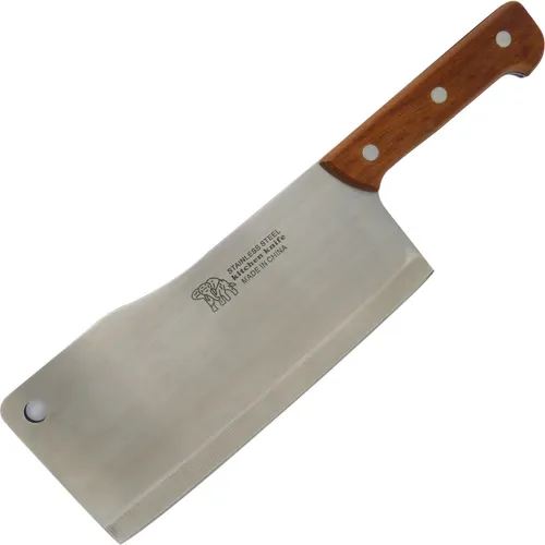 Edelstahl Hackmesser 36 cm – Vielseitiges Küchenmesser mit 23 cm Klinge und Holzgriff, Ideal für Fleisch, Fisch und Gemüse (#190526)