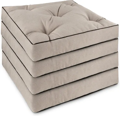 Stuhlkissen 50x50 cm 4er Set in beige von Aspero