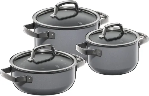 WMF Topf-Set Fusiontec (3-tlg) - Kochtöpfe aus hochwertigem Fusiontec, Made in Germany, backofengeeignet mit wärmereduzierenden Griffen für sicheres Kochen.