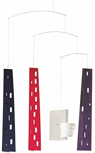 Flensted f434 Guggenheim New York Mobile - Kreatives Baby-Mobile im Guggenheim-Design, handgefertigt aus Karton und Stahl. Mit optimaler Balance und liebevoller Detailarbeit ist es ein ideales Geschenk zur Geburt oder Taufe. Maße: 50 x 38 cm.