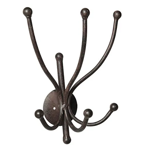 Ambiente Haus 95224 3-er Haken 28 cm antikbraun - Wandgarderobe mit 3 stabilen Eisenhaken in antikbraun, ideal für Kleider oder Geschirrtücher und verleiht jedem Raum einen rustikalen Charme.