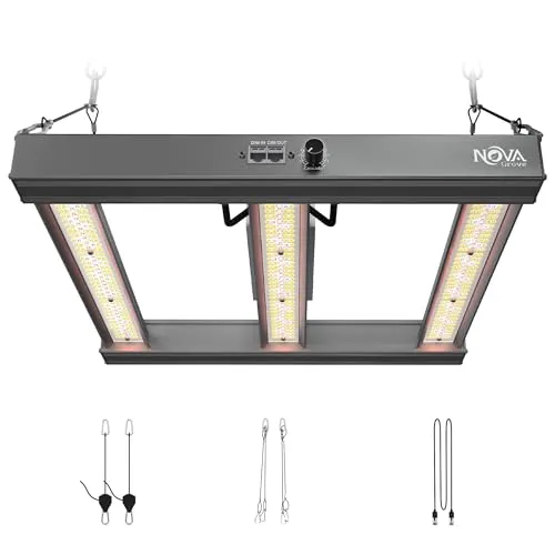 NovaGrove Pflanzenlampe LED Vollspektrum IR 150W - Wachstumsleuchten für Growbox 60x60cm, dimmbar mit Daisy Chain-Funktion für optimale Wachstumsbedingungen und effiziente Lichtnutzung.
