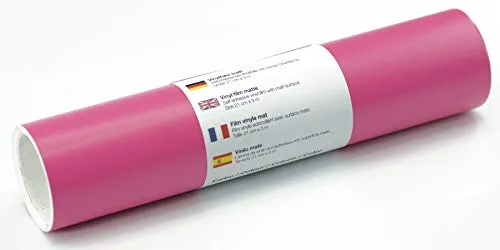 Selbstklebende Wandtattoo-/ Plotterfolie Vinylfolie matt 21 cm x 3 m, Farbe:341 Pink