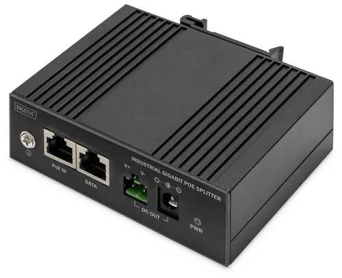 Digitus DN-651140 PoE Splitter 2 Port - WLAN-Mesh-Systeme: Leistungsstarker PoE-Splitter mit 12 VDC Ausgang und bis zu 51W für Gigabit-Ethernet-Anwendungen.