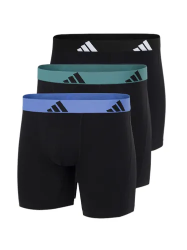 adidas 3P Active Flex Cotton Boxer Brief Schwarz/Grün - Herrenunterhosen aus 95% Baumwolle für optimalen Tragekomfort – elastisches Material passt sich jeder Bewegung an und sorgt für Atmungsaktivität den ganzen Tag.
