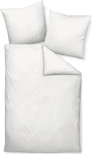 Janine Mako Satin Bettwäsche Uni Colors 155 x 220 cm weiß in weiß von Original Janine