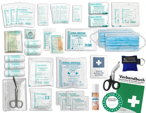 WM-Teamsport Erste-Hilfe-Set Set Erste-Hilfe DIN 13157 PLUS 3 mit Beatmungshilfe + Sprühpflaster