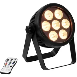 EUROLITE LED 4C-7 Silent Slim Spot - PAR-Can mit leisen Lüftern für geräuschlose Beleuchtung, ideal für Veranstaltungen und Bühnenanwendungen.