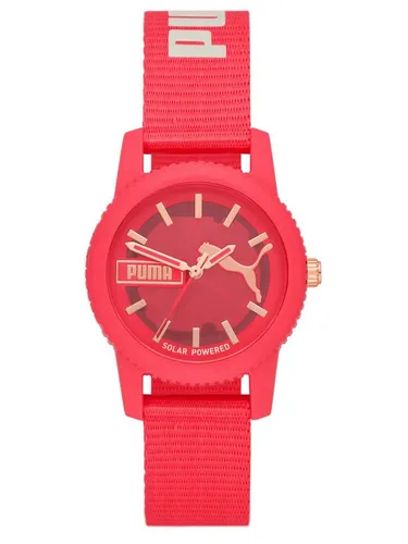 PUMA SGB Quarzuhr P1073 - RESET V2 - Armbanduhren mit analoger Anzeige, weinrotem Zifferblatt und wasserdicht bis 3 bar. Ideal für trendbewusste Sportler.