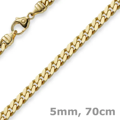 5mm Panzerkette aus 750 Gold Gelbgold, 70cm Herren