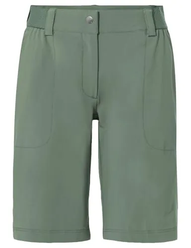 Vaude Women's Farley Stretch Shorts II - Trekking Shorts Gr 34 in Grün/Oliv - Wanderhosen für Damen, ideal für Trekkingtouren mit Stretch und UV-Schutz. Leicht und bequem, perfekt für Outdoor-Aktivitäten.