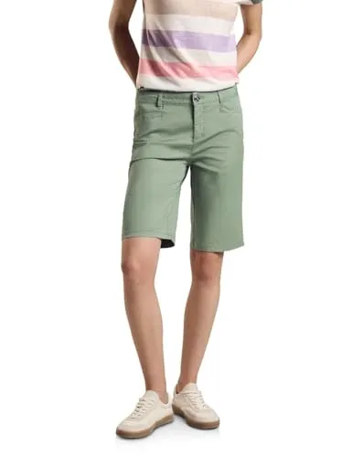 STREET ONE Damen A377225 Bermuda Shorts, Dry Salvia Green, 34 EU