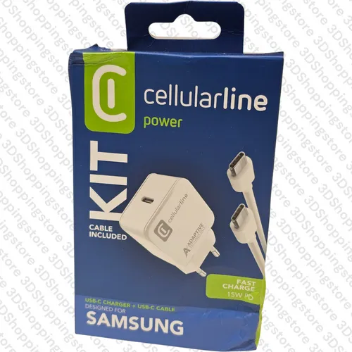 Cellularline USB-C Charger Kit Netzadapter & Datenkabel weiß 15W Kabellänge 1 m