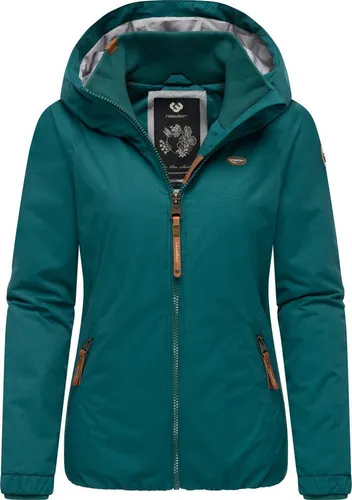 Ragwear Damen Winterjacke Dizzie Kurzmantel Kapuze Dark Green Gr. M - Funktionsjacken mit wasserdichtem Oberstoff (Wassersäule: 4.000mm) und 100% veganem Material. Ideal für kalte Tage, warm gefüttert und stylisch mit praktischen Details.