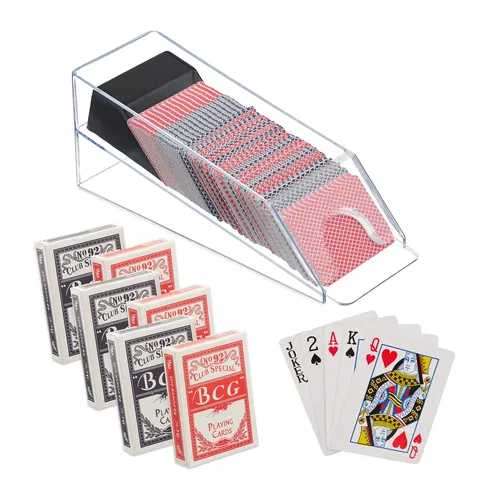 2x Kartenschlitten Kartenspender für Blackjack - Gesellschaftsspiele – Praktisches Set aus 2 Kartenschlitten, ideal für ein schnelles und einfaches Kartenspielerlebnis.