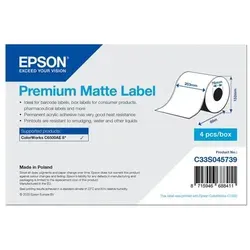 Epson Etikettenrolle C33S045739 - Hochwertiges Normalpapier - Papier - Ideal für klare und langlebige Etiketten, perfekt für Büro und Versand.
