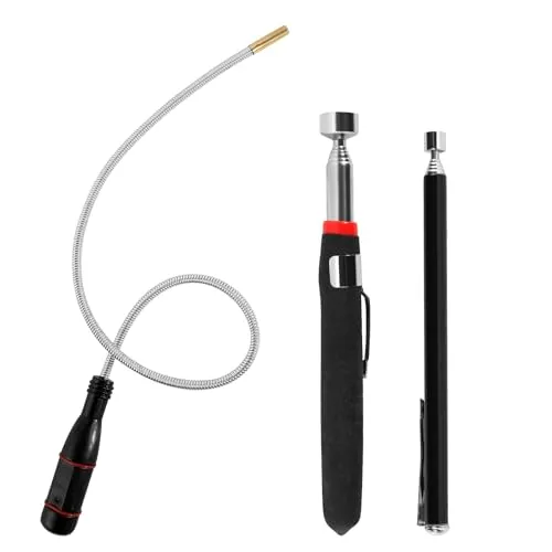 prota Flexibler Magnetheber Magnetstabgreifer 50cm, 3 Stück Magnet Teleskopstab Teleskop Magnetstab, Tragbares Biegbares Magnetgreifer zum Aufnehmen Kleinen Teilen Metallgegenstände 1.5LB 3LB 5LB