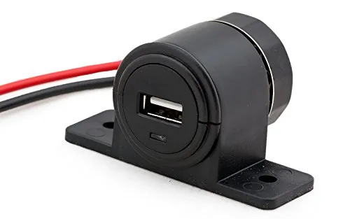 wellenshop 12 oder 24 Volt USB Ladegerät Buchse Steckdose Aufbaubuchse, schwarz Zigarettenanzünder Adapter Ladegerät Ladestecker Boot KFZ Auto LKW