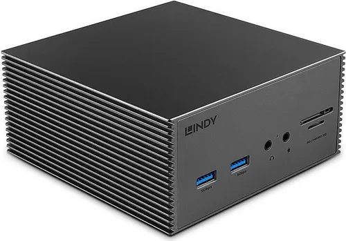 Lindy DST-Pro 101 USB C Laptop Dockingstation - 4K Ultra HD, 2x HDMI und 1x DisplayPort, ideal für effizientes Multitasking und schnelle Datenübertragung