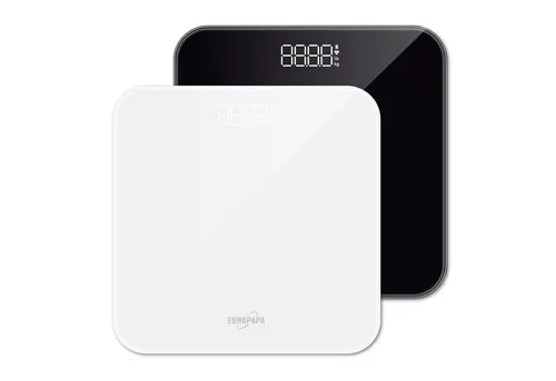 EUROPAPA Körper-Analyse-Waage Personenwaage mit übersichtlichem LED-Display und Step-On, EUROPAPA Körperfettwaagen-Serie, 2-tlg., 180 kg / 400 Pfund, Digitale Waage für Gewicht und BMI