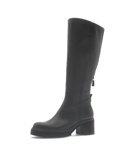 Gabor Damen Schaftstiefel 71.879 - Eleganz in Schwarz - Stiefeletten aus hochwertigem Echtleder mit herausnehmbarem Fußbett und extra leichter Laufsohle. Ideal für modebewusste Frauen, die Komfort und Stil vereinen möchten.