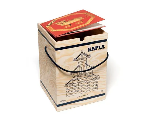 KAPLA® 280 Holzkiste mit Kunstbuch Rot (6) Spielbausteine, (280 St)