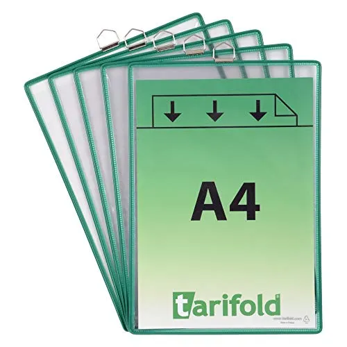 Tarifold Fächermappe grün - A4 Format, robustes PVC Material und ideal für die Organisation von Dokumenten