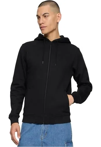 Urban Classics Herren Kapuzenpullover 2-Tone Zip Hoody, zweifarbiger Zip Hoodie für Männer, Regular Fi, Blk/blk, 3XL