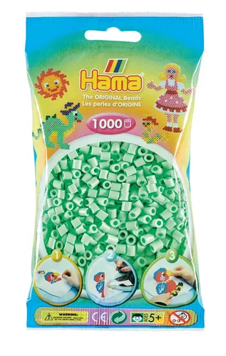 HAMA BÜGELPERLEN MIDI 1000 STÜCK PASTELL MINT 5 MM