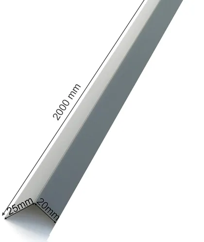 25x20mm Alu Kantenblech Eckenschutz Alu Winkel 90° Alu-Winkel in grau RAL 7016