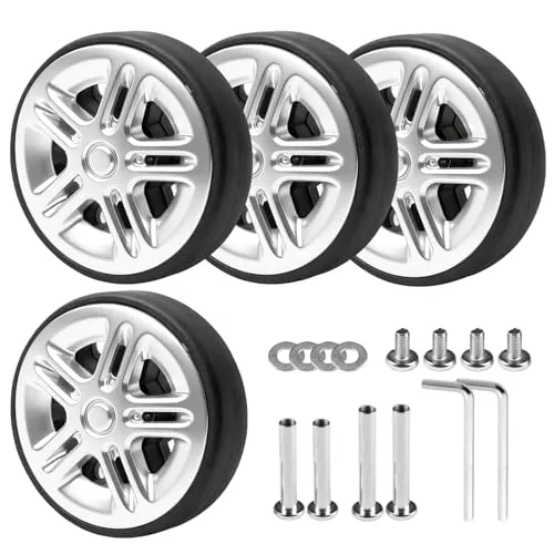 Ersatzrollen für Koffer, 50×12mm Schwarz – 4er Set