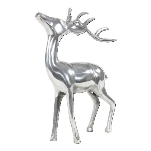Statue stehend Hirsch aus Aluminium 28x13x41cm, von Lesli Living
