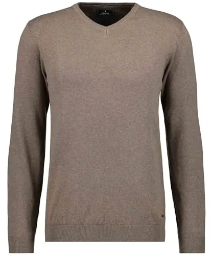 RAGMAN Herren Strickpullover Uni V Neck - Camel - Pullover für Herren, optimaler Sitz unter Blazern dank eingearbeiteter Bündchen, ideal für stilvolle Anlässe