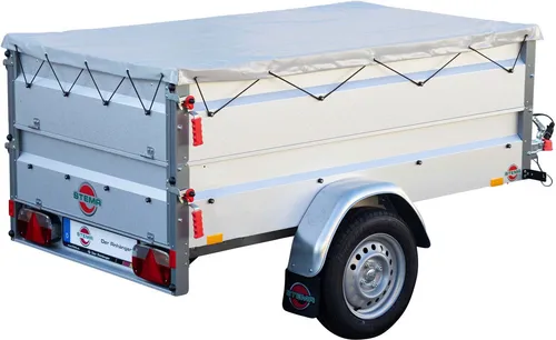 STEMA PKW-Anhänger Basic 750 Kippsdeichsel - Autoanhänger mit max. 586 kg Nutzlast, kippbare Deichsel für platzsparende Lagerung und robustem Fahrgestell für optimale Straßenlage.