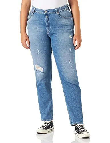 Replay Relax-fit-Jeans KILEY mit Stretch blau 30W / 28L - Modische Relax-fit-Jeans aus Denim mit 2% Stretch für optimalen Tragekomfort, ideal für lässige Outfits. 5-Pocket-Style und krempelbare Beinabschlüsse bieten Flexibilität.