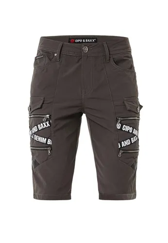 CIPO & BAXX Capri-Shorts Herren Gr. 40 - Herren-Shorts in khaki, ideal für den urbanen Look. Pflegeleichtes Material mit zahlreichen Taschen für Funktionalität und Stil.