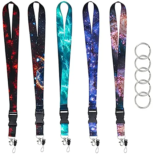 LBING Schlüsselband Lanyard 5er Set - Vielseitige Umhängebänder für Kinder und Erwachsene - Praktisches 5er Set bunter Lanyards aus strapazierfähigem Material. Ideal für Schlüssel, Ausweise und Handys. Verleiht Ihrem Outfit einen Hauch von Stil und ist perfekt für verschiedene Anlässe.