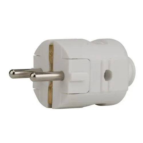 Schutzkontakt-Stecker mit Knickschutz, weiß  Schutzkontaktstecker