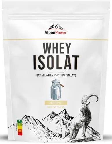 AlpenPower Whey Isolat Proteinpulver Neutral 500g
