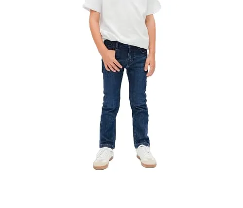 Staccato Boy Skinny Jeans STCSAM - Jungen-Jeanshosen mit weitenverstellbarem Bund und hohem Bewegungsfreiraum dank Stretch-Denim, modisch im klassischen Five-Pocket-Design, Farbe: mid blue.