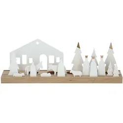 Räder SA2025 08 Living Xmas Lichtobjekt Krippe - Teelichthalter aus Akazienholz und Porzellan, zaubert Licht und Stimmung in die Winterzeit