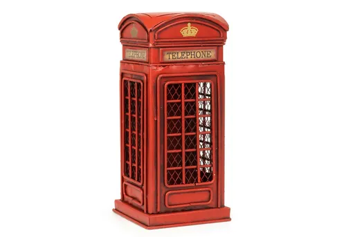 Moritz Spardose Blech-Spardose Telefonzelle England rot, Modell Nostalgie Antik-Stil Retro Blechmodell Miniatur Nachbildung