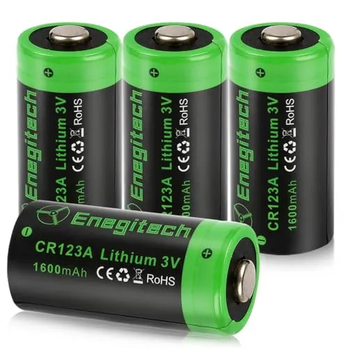 Enegitech CR123A 3V Lithium Batterien – 4 Stück für zuverlässige Energie