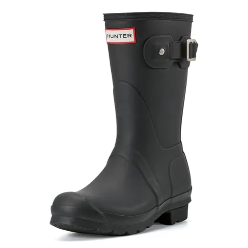 Hunter Original Short Damen Gummistiefel – Blau (Navy), 38 EU (5 UK) - Wasserdichte Kurzschaft Gummistiefel für Damen, ideal für Outdoor-Aktivitäten. Mit textilgefüttertem Innenraum für hohen Komfort und Traktion auf unwegsamem Gelände.