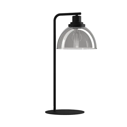 EGLO Tischlampe Beleser – Elegante Nachttischlampe aus Rauchglas und Metall - Moderne Tischlampe aus schwarz-transparentem Rauchglas und elegantem Metall-Fuß, ideal für Wohnzimmer und Schlafzimmer. Einfacher Ein- und Ausschalter am Kabel.