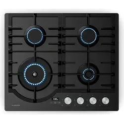 Klarstein Ignito Gaskochfeld 4-Brenner - Kochfeld für Erdgas & Flüssiggas, mit Timer, Temperaturregelung und Flammenausfallschutz für sicheres und präzises Kochen.