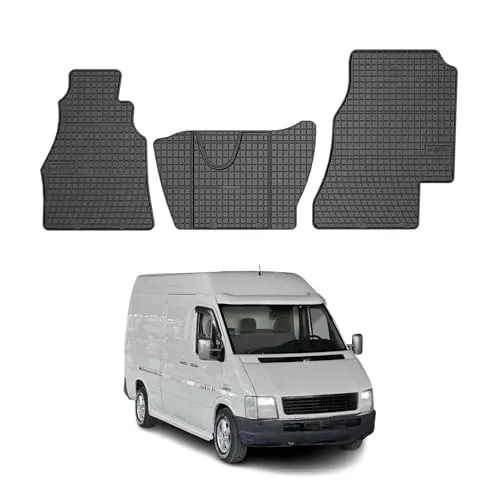 OMAC Gummi Fußmatten für VW LT 1996-2006 - Hochwertige 3-teilige Gummifußmatten für VW LT II, rutschfest und einfach zu installieren, idealer Schutz für den Innenraum.