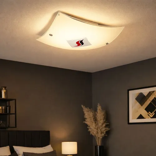 Flammen Design Glas Decken Leuchte weiß Gäste Zimmer Beleuchtung Flur Lampe Glas